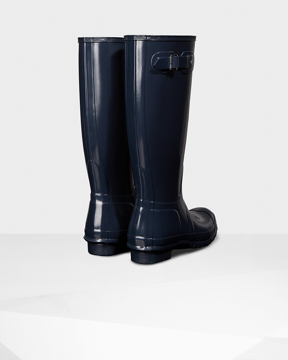 Womens Hunter Original Gloss - Tall Rain Boots Navy - 1380-WLIRT